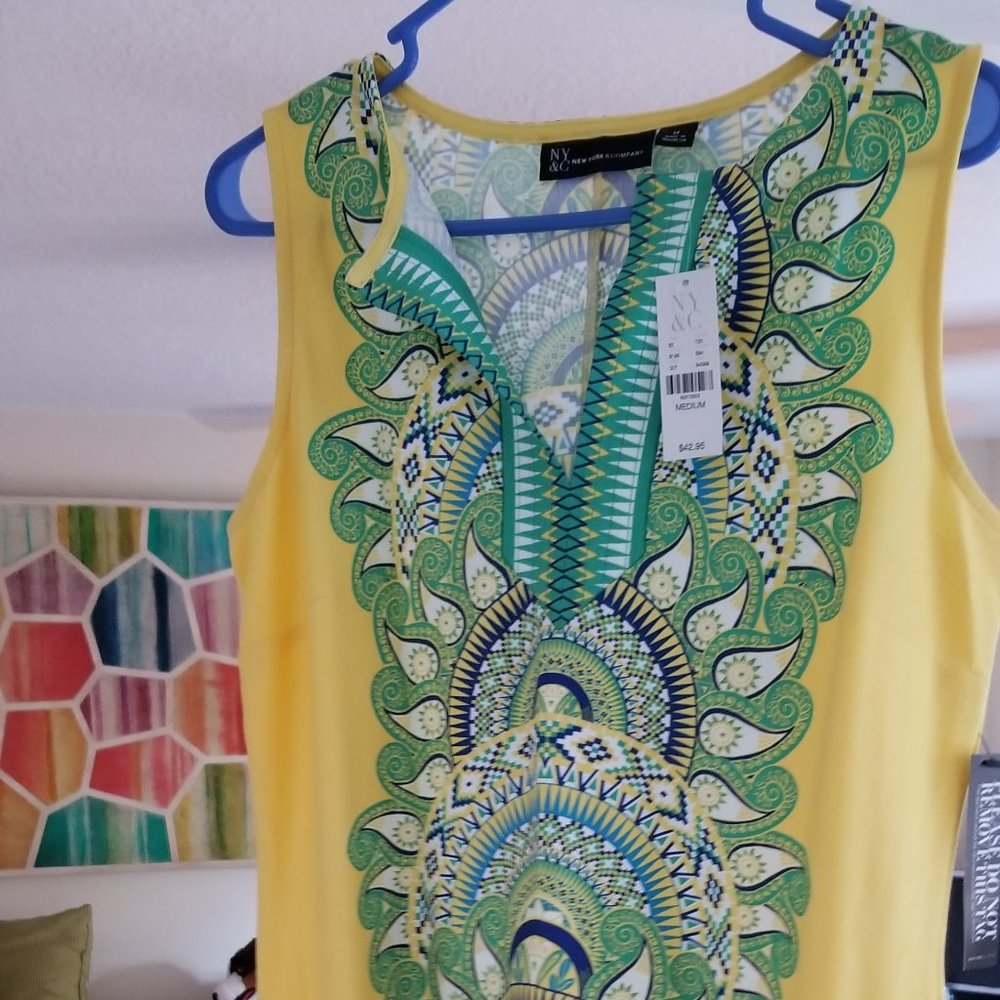 Yellow sleeveless summer dress